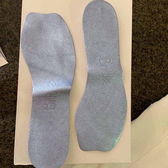 Turquoise bridal shoelaces and baby blue bridal shoe comfort pads NEW - Picture 4 of 4